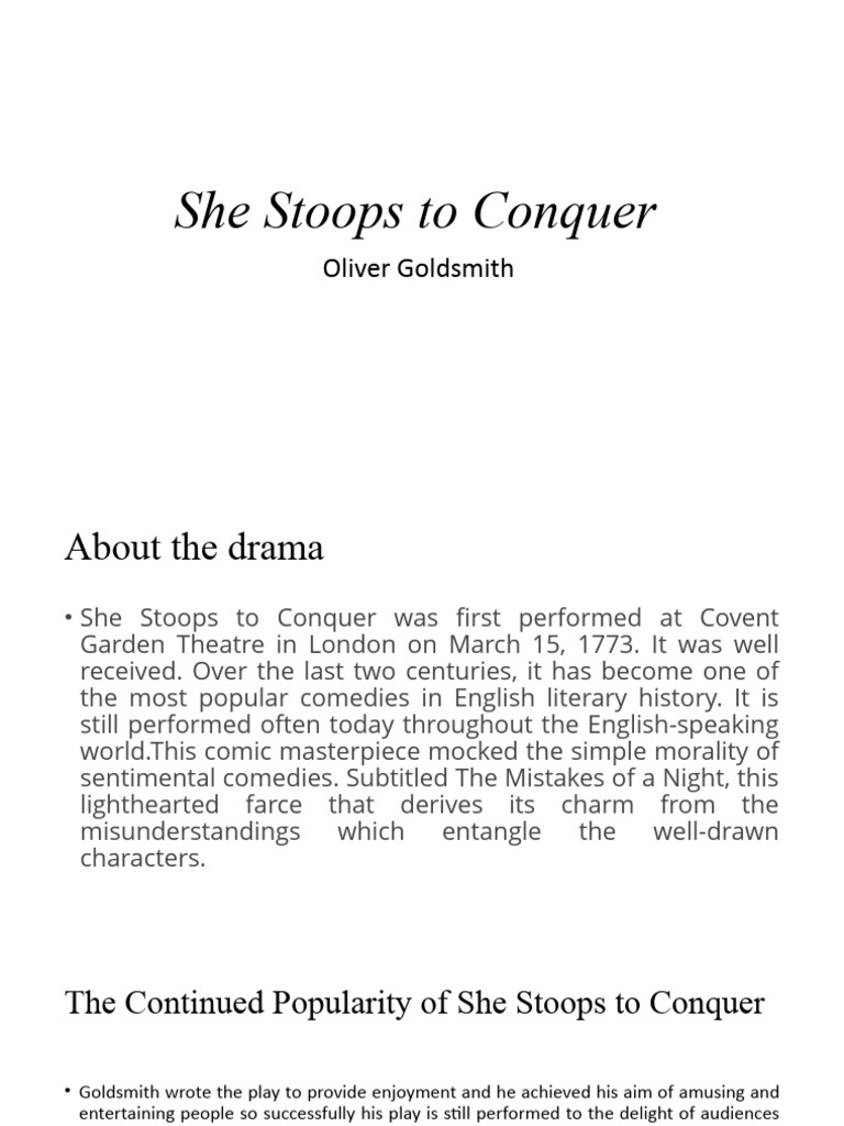 Overview of She Stoops to Conquer | PDF | Comedy