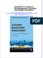 Etextbook PDF For Customer Relationship Management Concepts and Technologies 4th Edition
