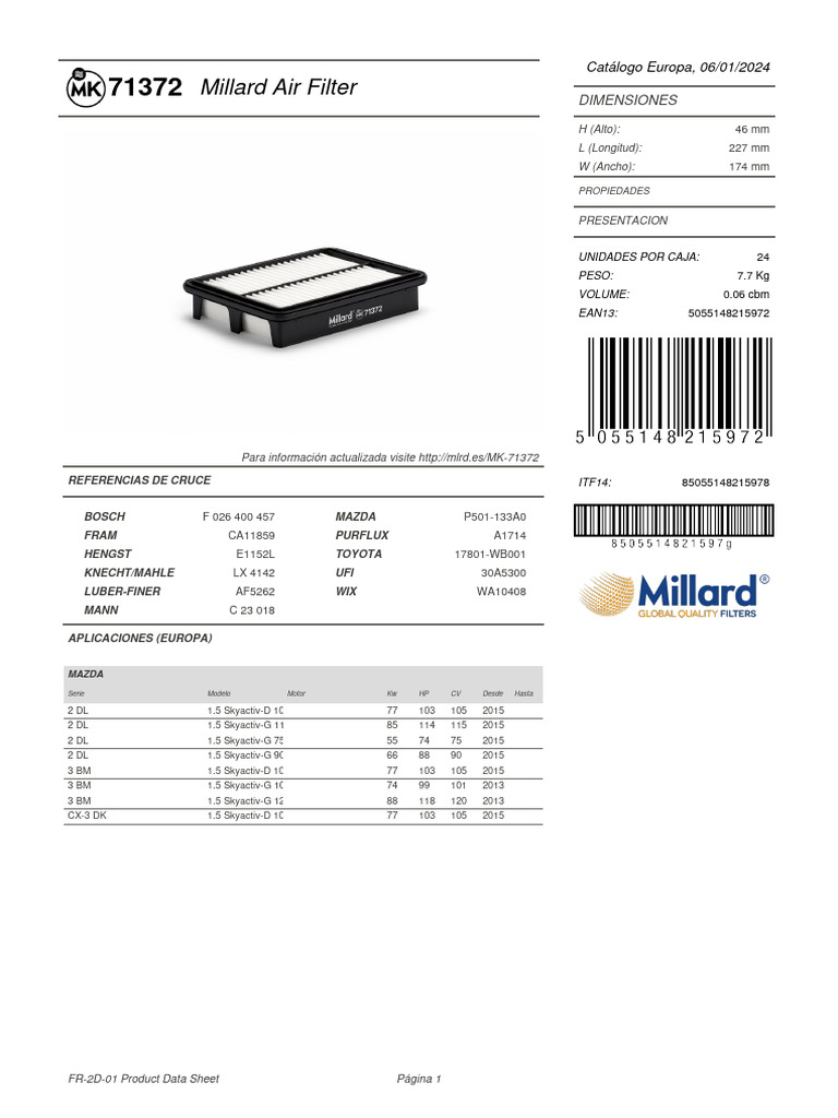 MK-71372 Europe Datasheet | PDF | Vehículos de ruedas | Fabricantes de ...
