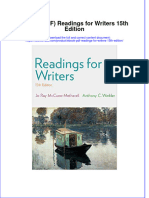 Ebook PDF Readings For Writers 15th Edition
