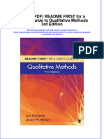 Ebook PDF Readme First For A Users Guide To Qualitative Methods 3rd Edition