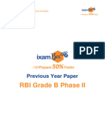 RBI Grade B 2019 Phase II ESI Previous Year Paper