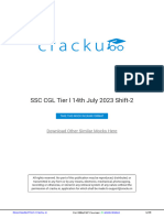 SSC CGL Tier L 14th July 2023 Shift-2 by Cracku