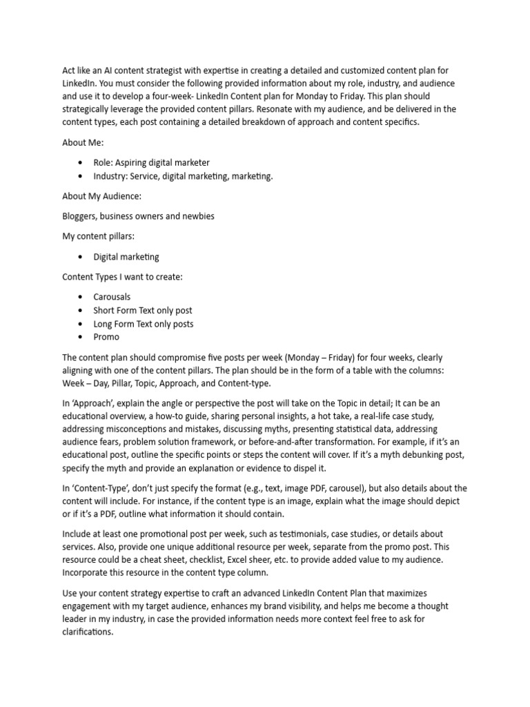 Promt Example | PDF | Marketing | Digital Marketing