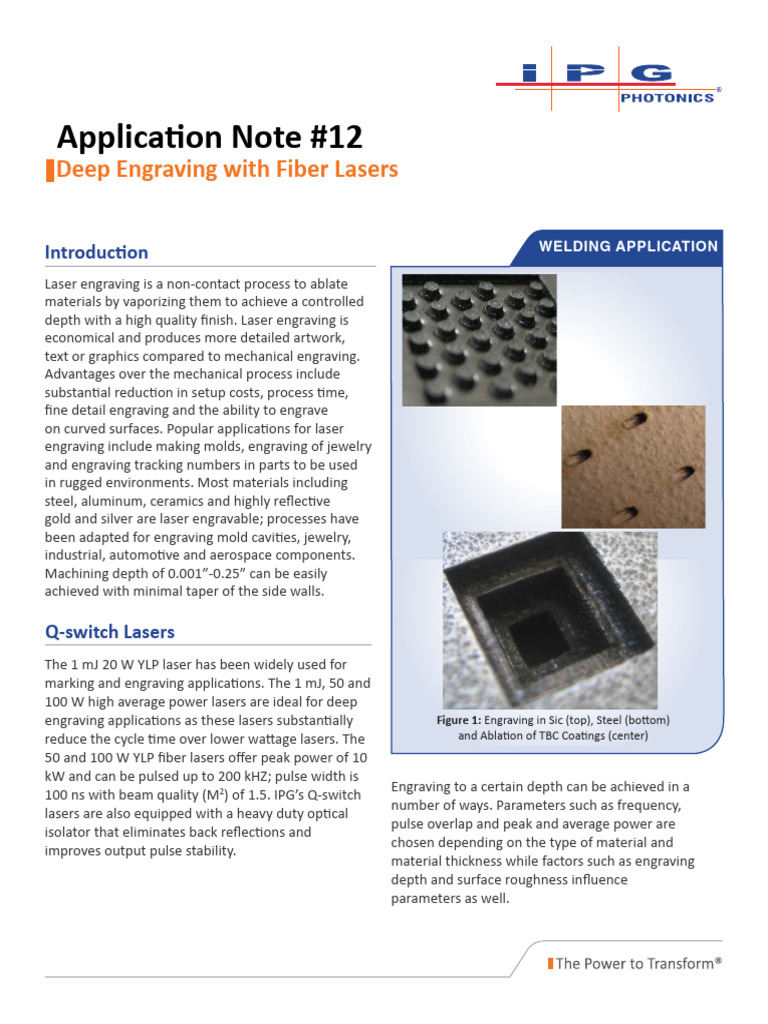 Deep Engraving With Fiber Lasers | PDF | Laser | Engraving
