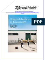 Ebook PDF Research Methods in Kinesiology by Kent C Kowalski