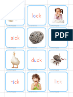 Blue Reading Picture To Word Matching Cards