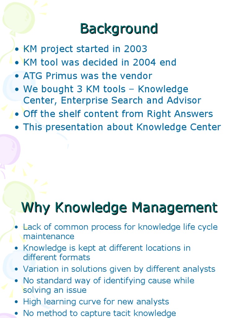 Knowledge Management Tool Overview | PDF