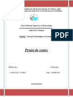 Projet de Cours: Module: Energie Hydraulique Et Transfert