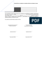 Modelo de Acta de Realización de La Limpieza y Desinfección Del Sistema de Agua