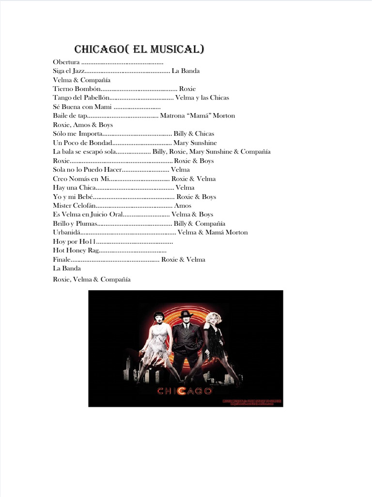 Dokumen - Tips - Chicago El Musical Libretodocx | PDF | Amor