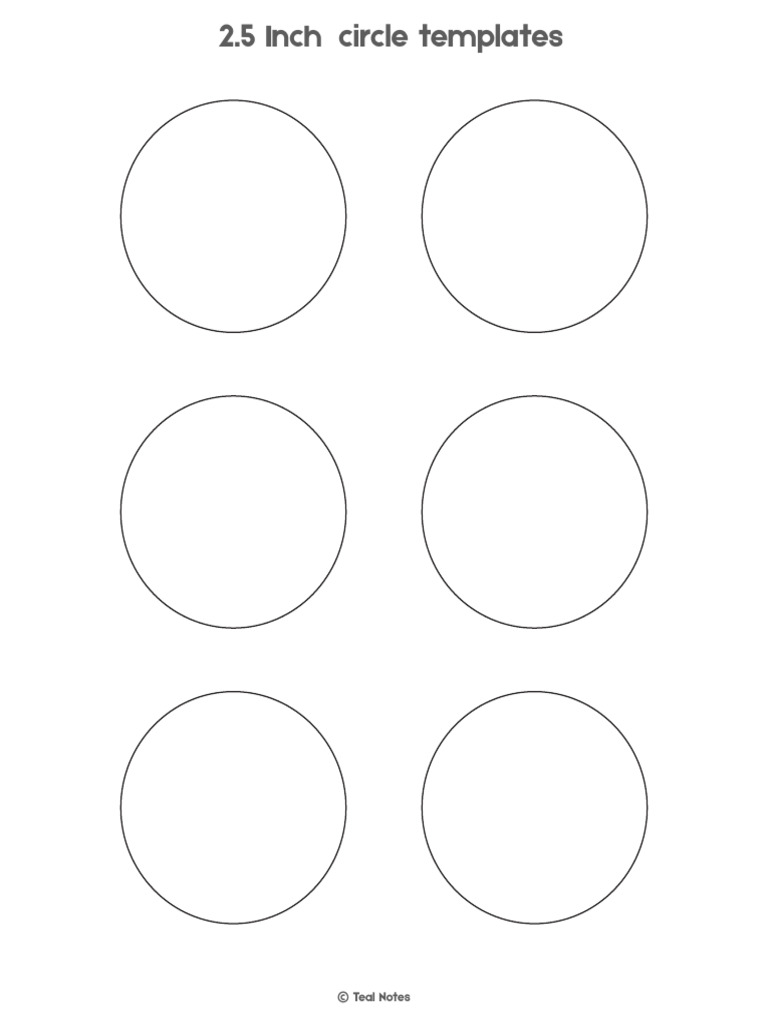 2 5 Inch Circle Template PDF