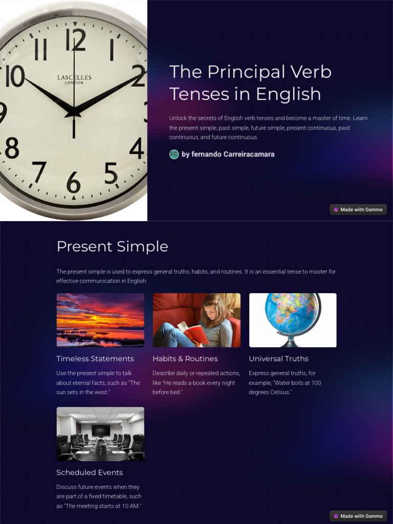 Master English Verb Tenses Guide | PDF | Grammatical Tense | Language ...