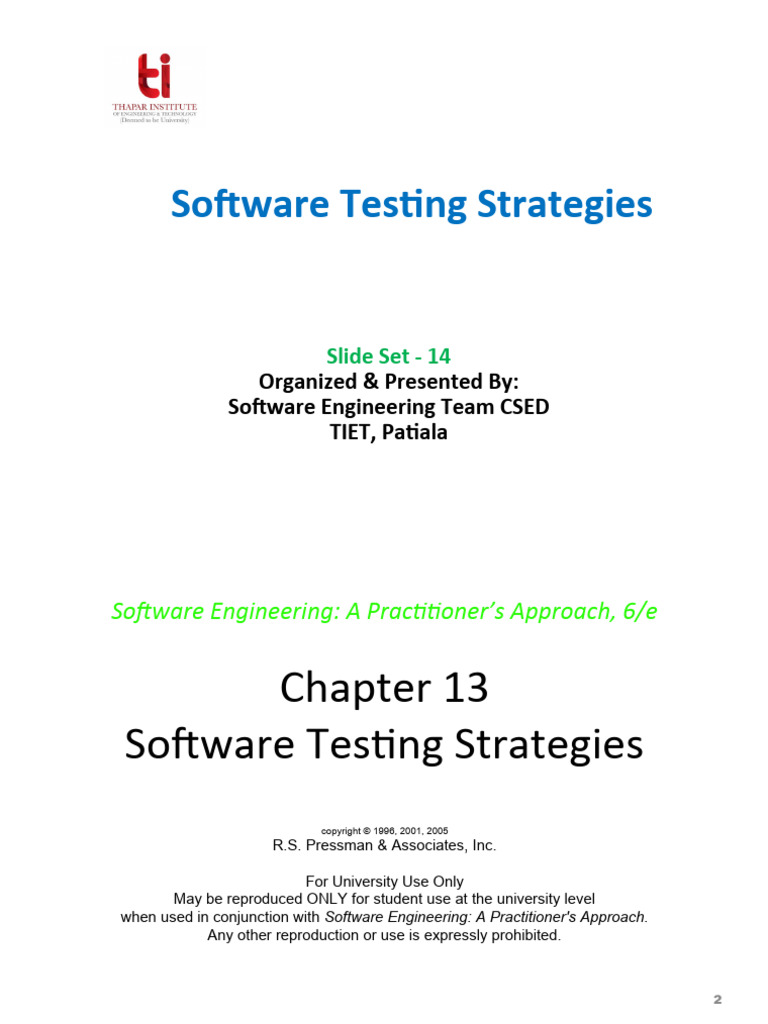 Slide Set 14 - Software Testing Strategies | PDF | Software Testing ...