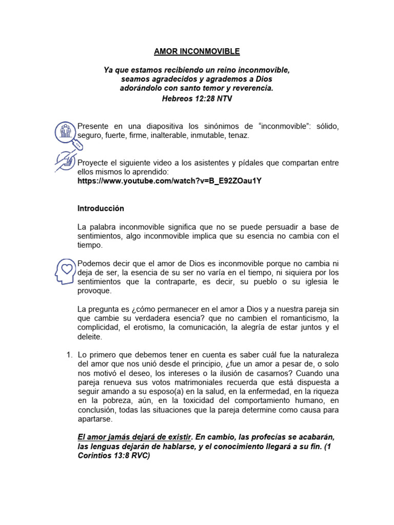 Amor Inconmovible | PDF | David | Amor