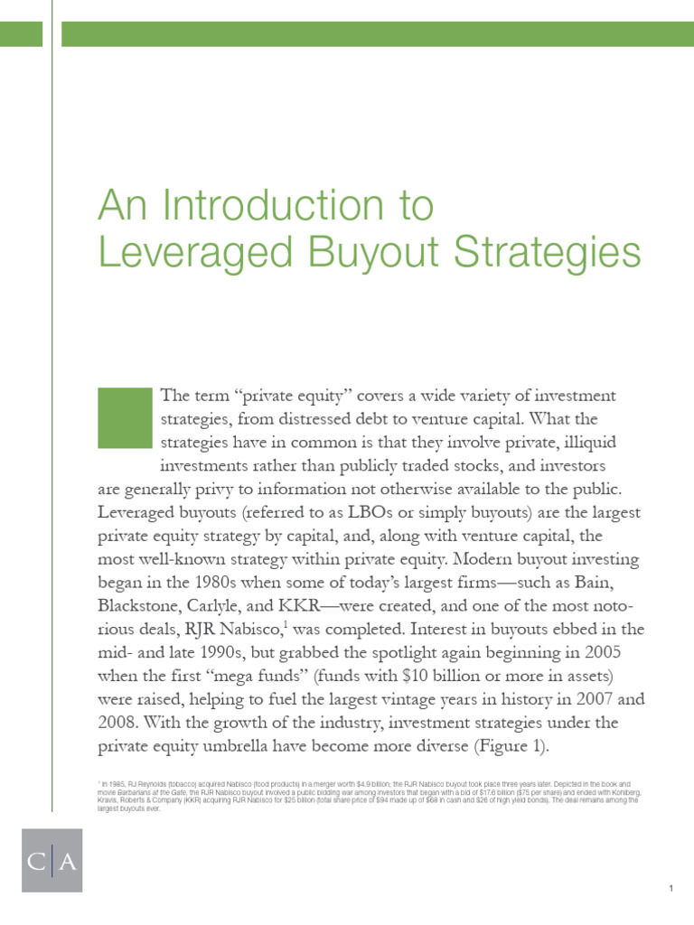 Leveraged Buyout Strategies Explained | PDF | Leveraged Buyout ...