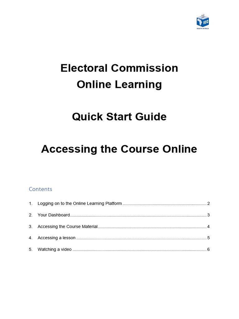 Quick Start Guide to E-Learning Access | PDF | Educational Technology ...