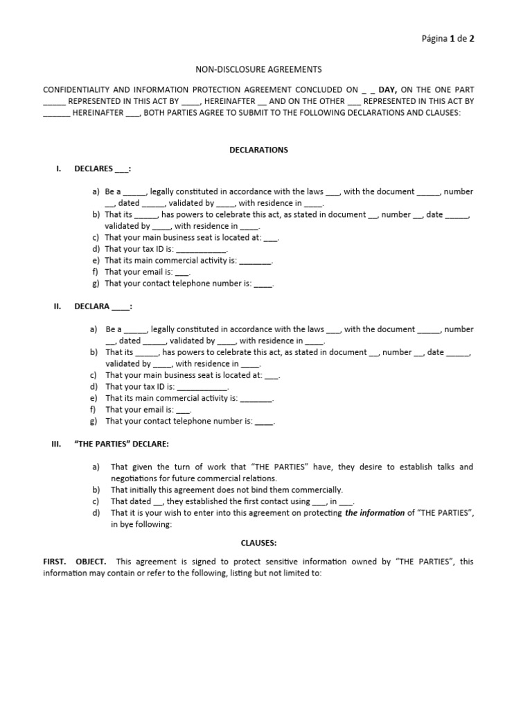 Nda English Version | PDF | Non Disclosure Agreement | Government