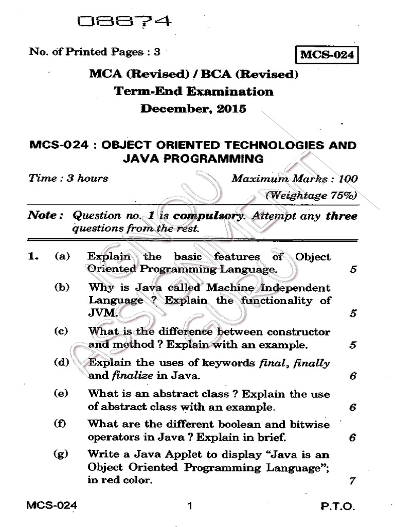 MCS024 D15 Compressed PDF Class Programming) Java (Programming Language)