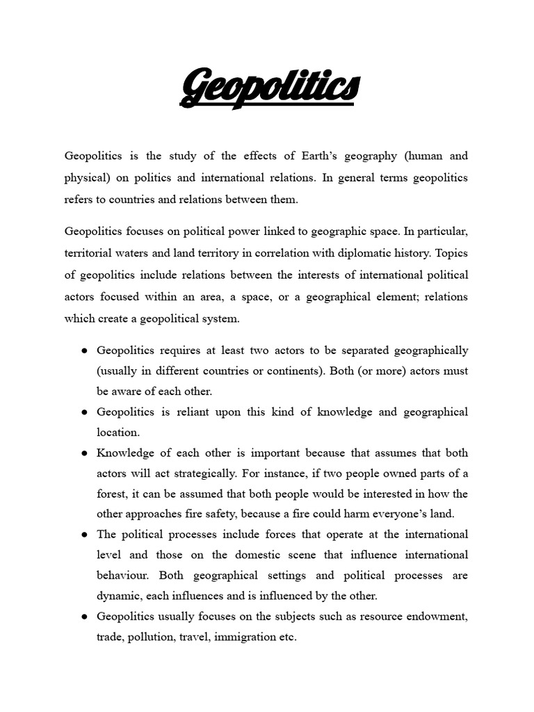 Geopolitics and Geoeconomics Explained | PDF | Geopolitics | Petroleum