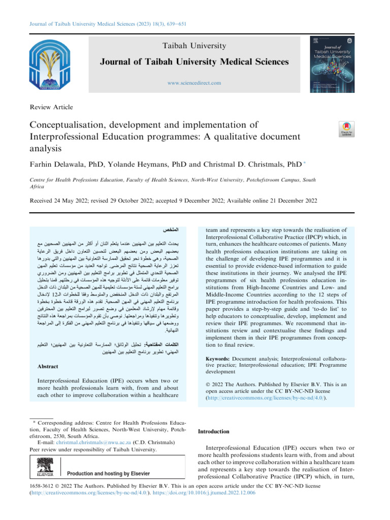 003 Conceptualisation Development And Implementation Of Pdf Health