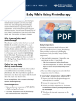 Caring For Your Baby While Using Phototherapy Fact Sheet (Homecare Series)