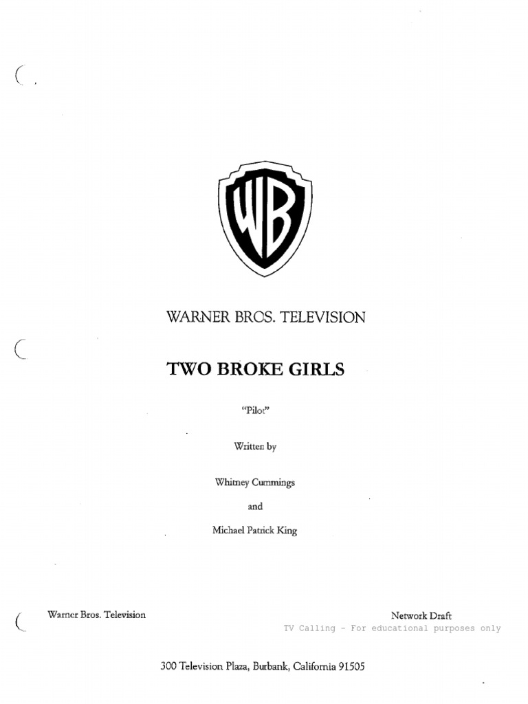 Cbs two broke girls 1x01 pilot pdf