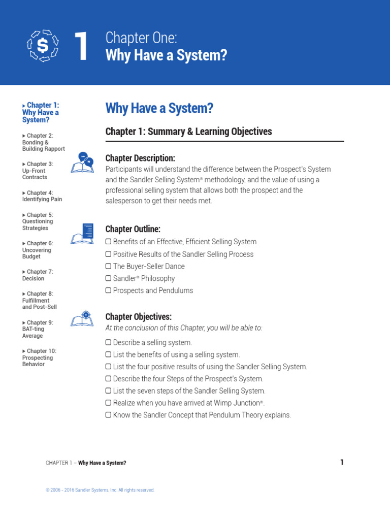 1 Why Have A System - Sandler Foundations | PDF | Cognitive Science ...