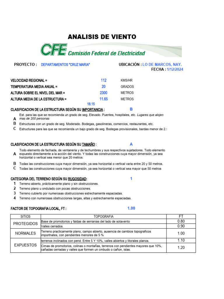 Análisis de Viento CFE en Nayarit | PDF | Física Aplicada e ...