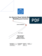 On Generic Road Vehicle Motion Modelling and Control