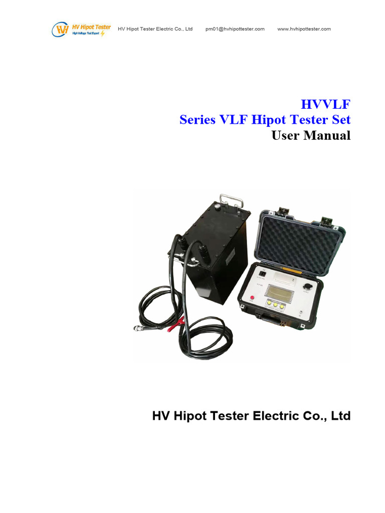 VLF Hipot Tester User Manual | PDF | Mains Electricity | Power Supply