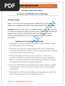 History Form One Notes Senkolink 0652372705
