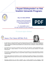 08.11.22 Doç DR Deniz ARTAN İTÜ SEM Uluslararası İnşaat Sözleşmeleri Ve Hak Talepleri Yönetimi 4