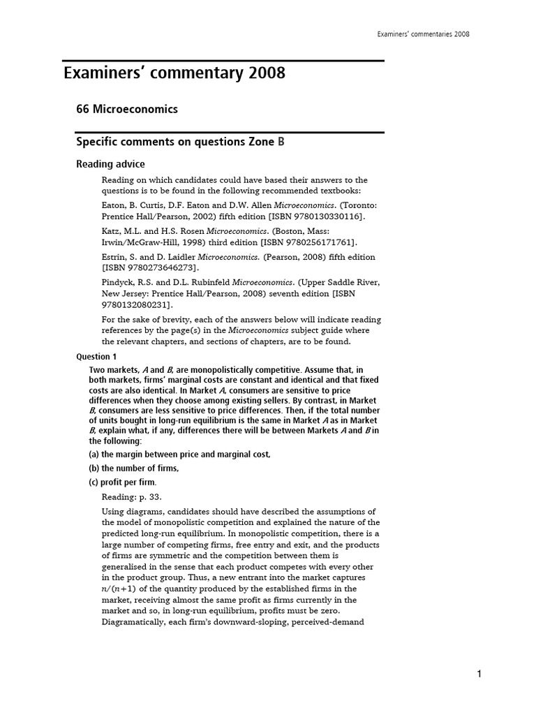 EC2066 Commentary 2008 - ZB | PDF | Economic Surplus | Profit (Economics)