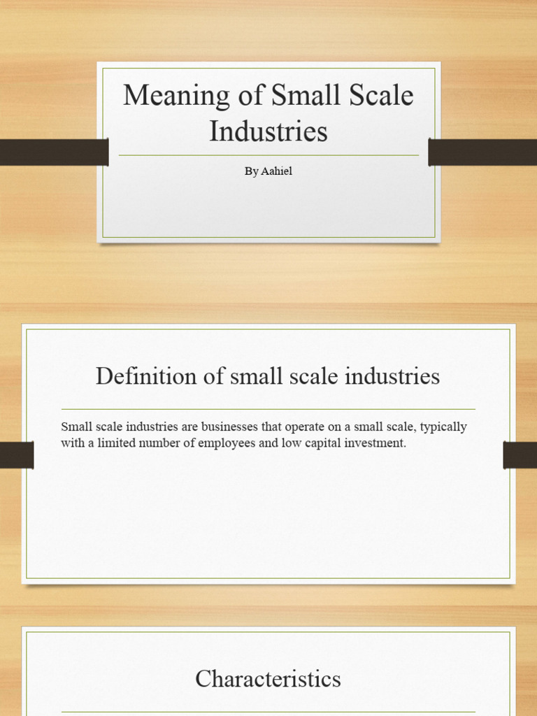 Meaning of Small Scale Industries | PDF | Business