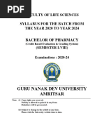 Syllabus For B Pharmacy 2020