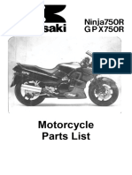 Kawasaki GPX 750 R 1987 1990 Part Cataloge English