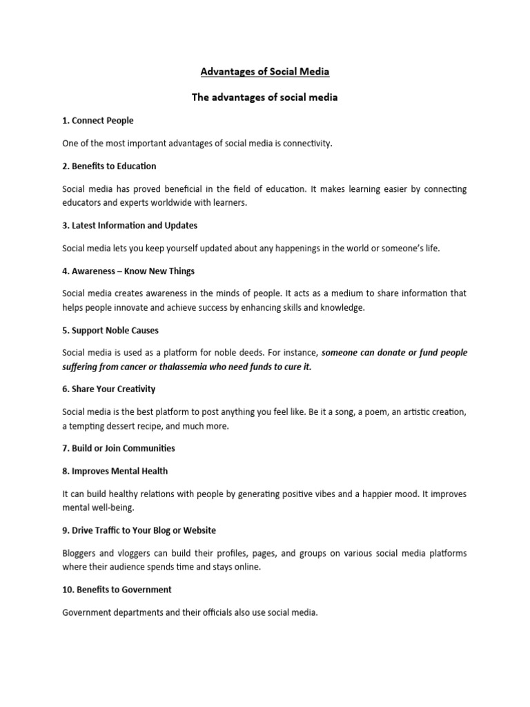 Advantages of social media pdf social media popular culture