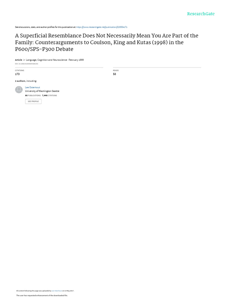 A Superficial Resemblance Does Not Necessarily Mea | PDF | Event ...