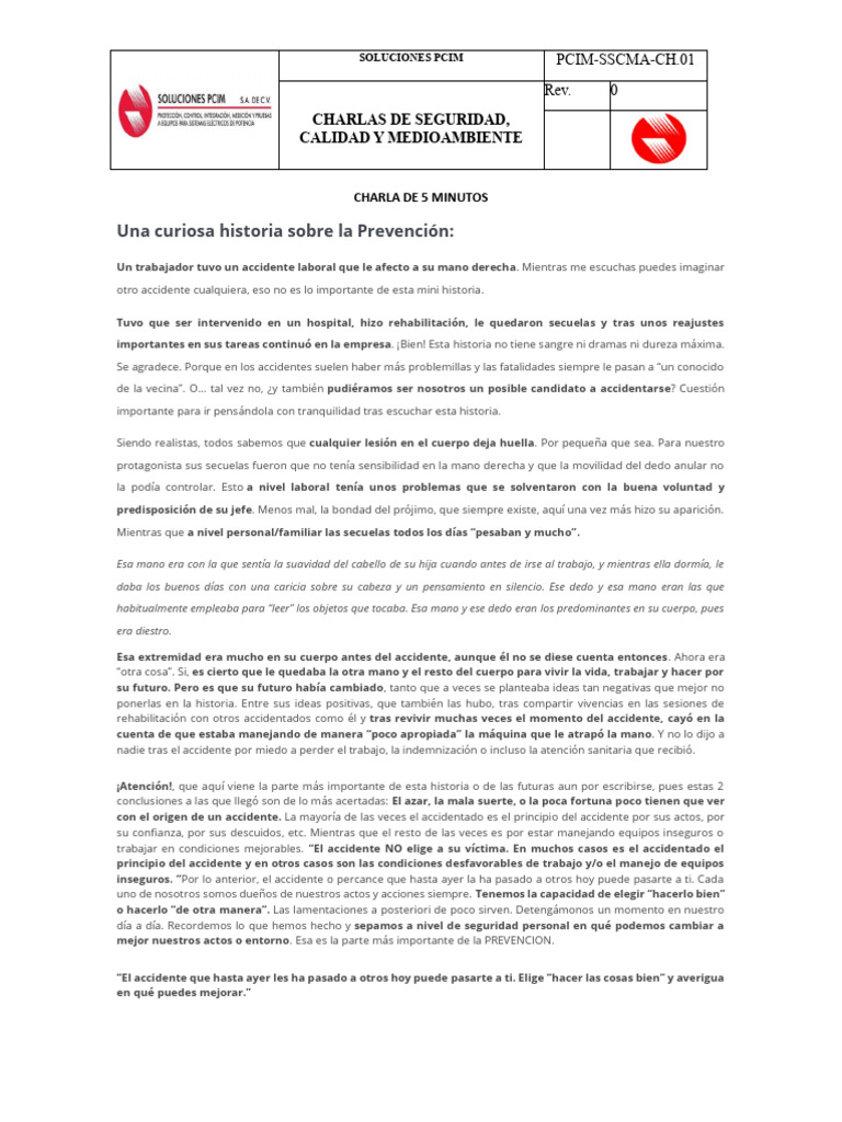 Charlas De 5 Minutos Pdf
