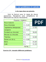 Exercices Problemes Et Calculs Sixieme