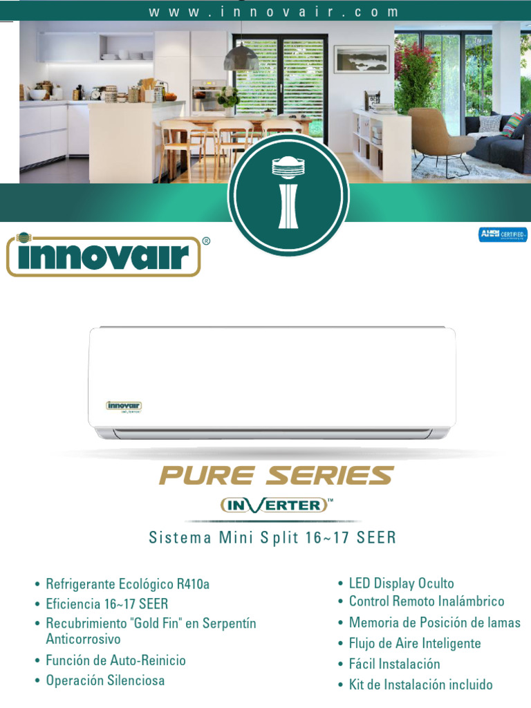 Mini Split Innovair: Eficiencia y Tecnología | PDF