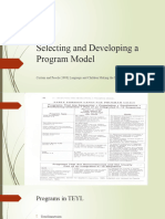 Selecting and Developing A Program Model