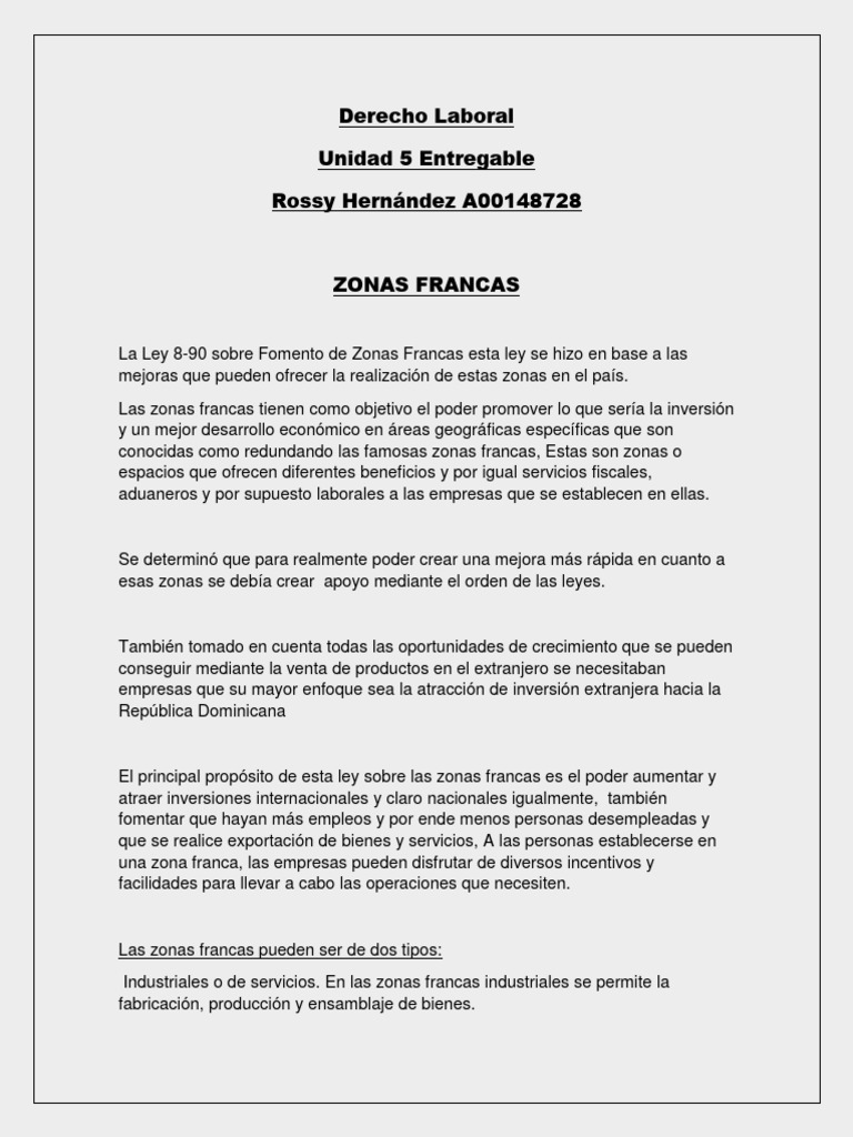 Derecho Laboral Unidad 5 Actividad 1 Rossy | PDF | Business | aduana