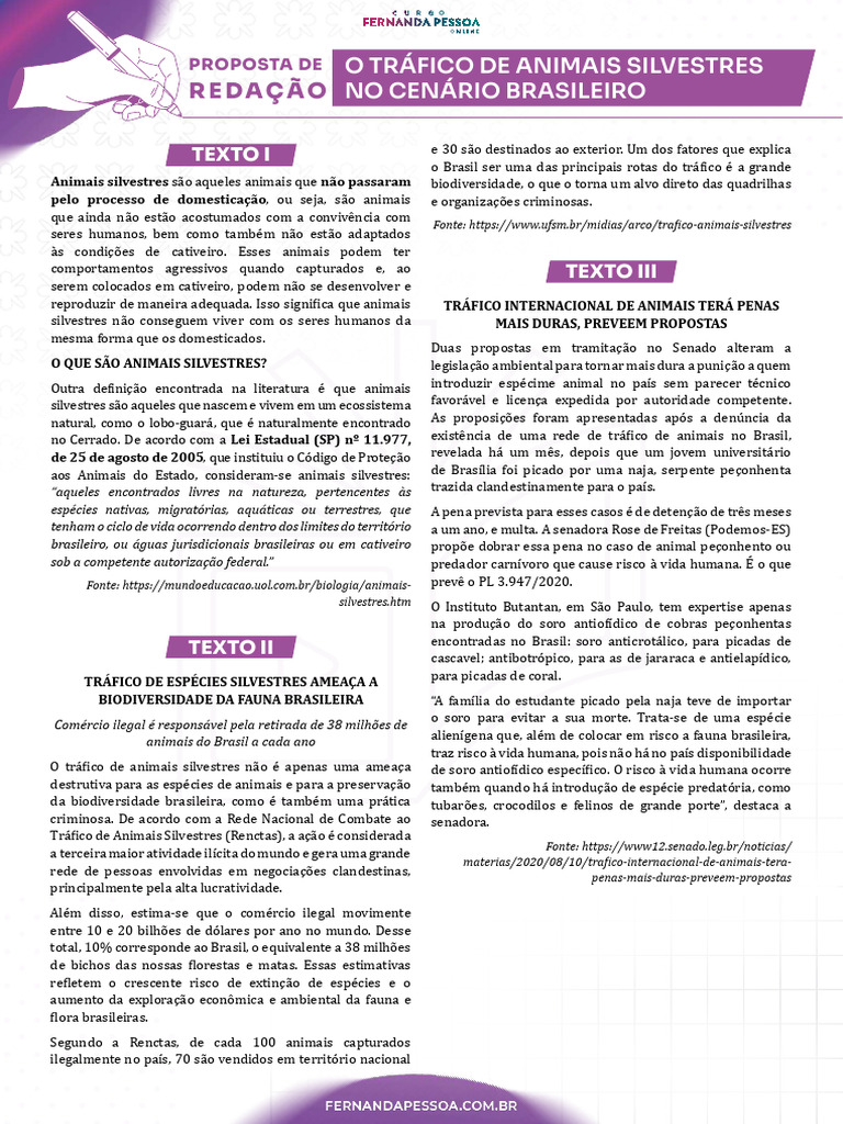 Tráfico de Animais Silvestres no Brasil | PDF | Brasil