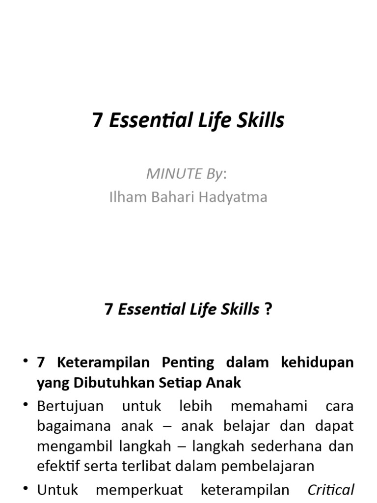 7 Essential Life Skills Pdf