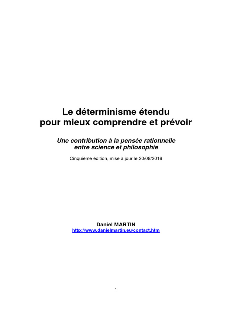 Déterminisme étendu : science et philosophie | PDF | Déterminisme | Dieu