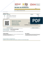 Recibo de Ingresos: Importe Total Pagado: Línea de Captura: Certificado Digital