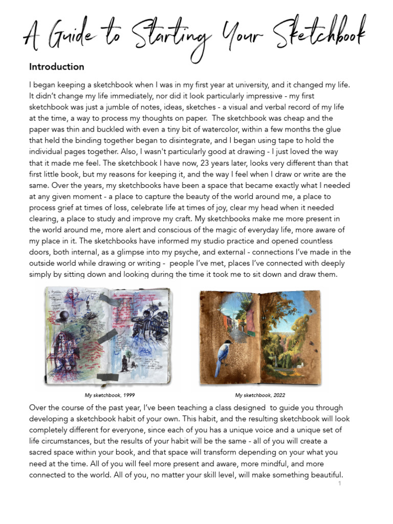 A Guide To Starting Your Sketchbook Pdf Drawing Thought