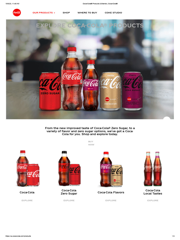coca cola family of products